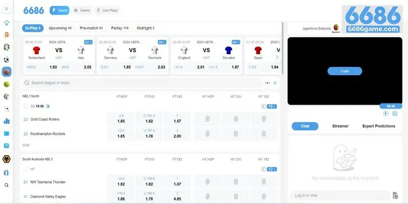6686 cung cấp nhiều giải đấu thể thao với kèo cược tỷ lệ lớn